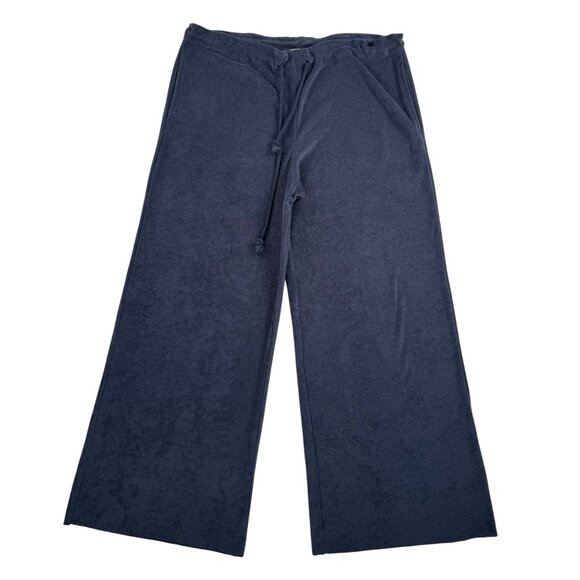 Free People Movement Terry Cloth Summer tide pants navy wide 90s sz S - Picture 1 of 7